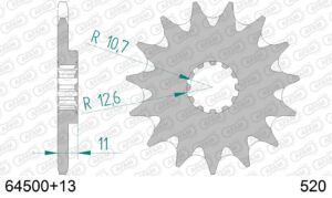 Pignon 13 dents 520 Husqvarna TE/WR/CR/TC 1996-2013 – AFAM SC 64500+13