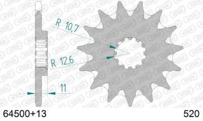 PIGNON #520 SC 64500+13 - Pas 520 - 13 dents - AFAM