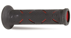 Poignées moto Ø22/25mm – Route – Progrip 717 GP Rouge/Noir – Embouts ouverts