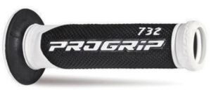 Poignées moto route Ø22-25 mm Progrip 732 Soft Touch Blanc/Noir – Réf. 732
