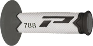 Poignées moto OffRoad PROGRIP 788 Noir/Blanc/Titanium Ø22/25 mm – Bout fermé