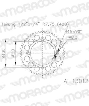 Couronne aluminium 57 dents pour KTM Husqvarna Honda – Supersprox AB10457