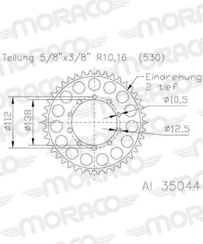 Couronne aluminium 38 dents - Supersprox (AB50838)