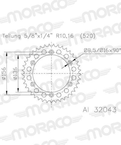 Couronne aluminium 39 dents - Supersprox (AF20639)