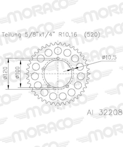 Couronne aluminium 41 dents Aprilia RSV4 Factory ZD4KE - Supersprox (AJ80141)