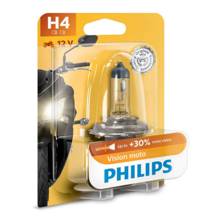 Ampoule H4 - Vision Moto 12 V -  60/55 W - P43t-38 (12342PRBW) - Philips