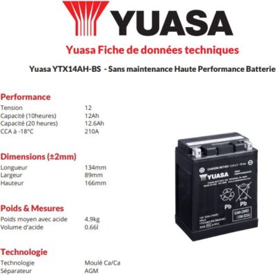 BATTERIE YTX14AH-BS - Yuasa