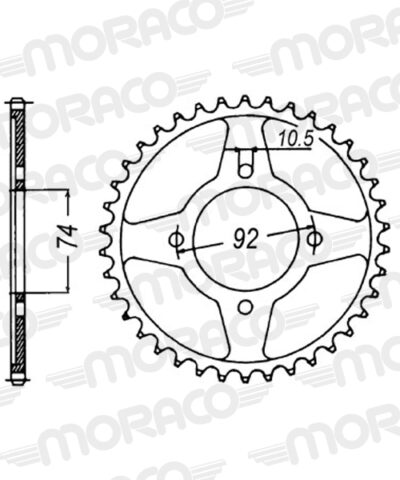 Couronne acier Pas 530 - 39 dents Yamaha RD250 (LC) A, B, C - Supersprox (CC30339)