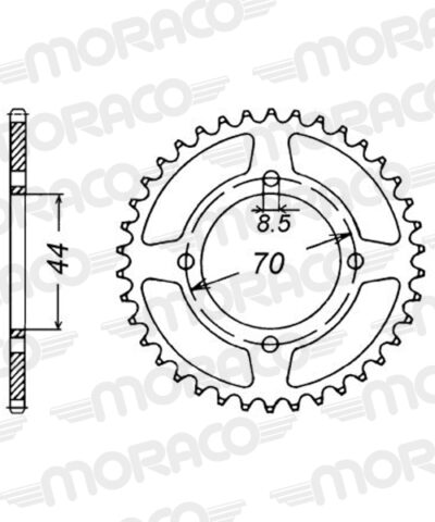 Couronne acier Pas 520 - 22 dents Kawasaki KFX80 (KSF[US]) 6F RK7AC - Supersprox