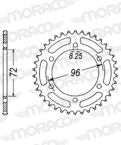 Couronne acier Pas 520 - 42 dents Suzuki DR250 S D SG42A - Supersprox (CE30442)