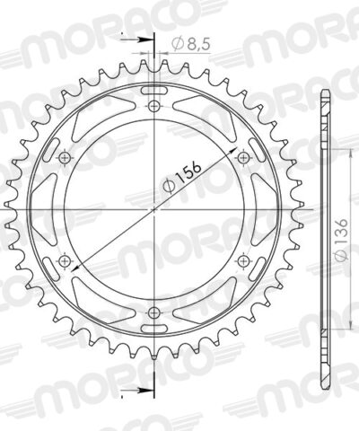 Couronne Stealth 41 dents - Noir Suzuki DR650 SE K1 SP46B - Supersprox (CE506SN41)