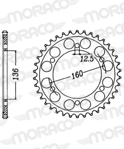 Couronne acier Pas 630 - 40 dents Kawasaki GPZ1000 RX 630 - Supersprox (CG80040)