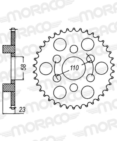 Couronne acier Pas 520 - 41 dents Aprilia Red Rose 125 BC - Supersprox (CI20141)