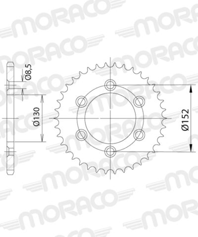 Couronne acier Pas 520 - 48 dents Aprilia RXV450 VP - Supersprox (CI40048)