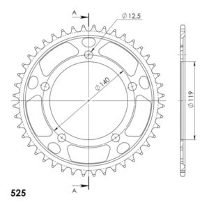 Couronne acier 44 dents BMW F750 F850 F900 (2018-2023) – Supersprox RFE-1790:44-BLK
