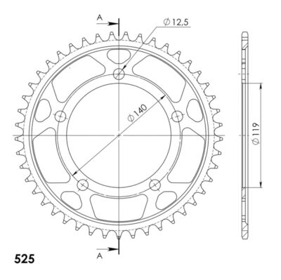 Couronne RFE-1790:45-BLK # 50-29064-45 (45 dents) BMW S1000 R K63 - Supersprox