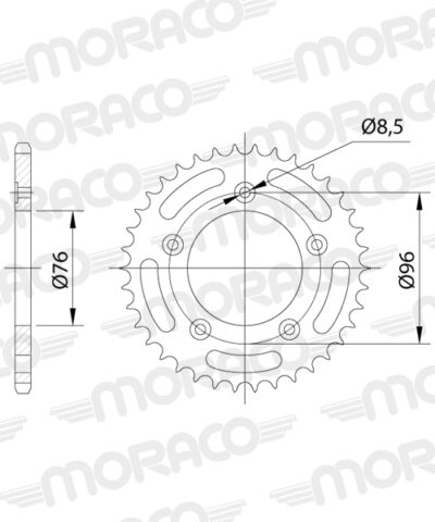 Couronne acier Pas 520 - 43 dents Cagiva N1 125 - Supersprox (CK20543)