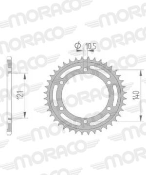 Couronne acier – Cagiva Raptor / V-Raptor / X-Raptor / Xtra-Raptor 1000 (2000-2007) – Supersprox CK80040