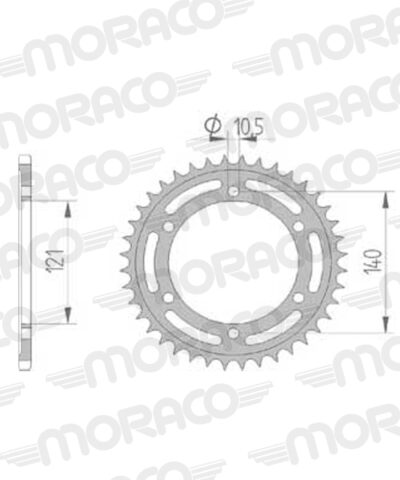 Couronne acier Pas 530 - 40 dents Cagiva Raptor 1000 M200 - Supersprox (CK80040)