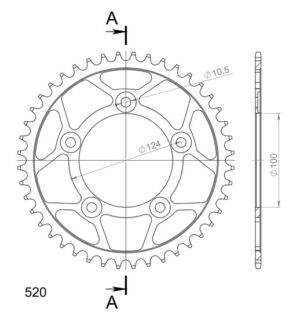 Couronne 43 dents Ducati Panigale 955 / 959 & Monster (2016–2023) – Supersprox RFE-743:43-BLK