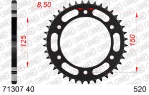 Couronne acier Mash X-Ride 2020-2023 – AFAM #520 71307-40 – Pas 520 – 40 dents