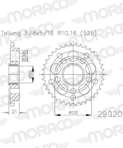 Couronne acier 45 dents Ducati 821 Hyperstrada B101 (CL60545) - Supersprox