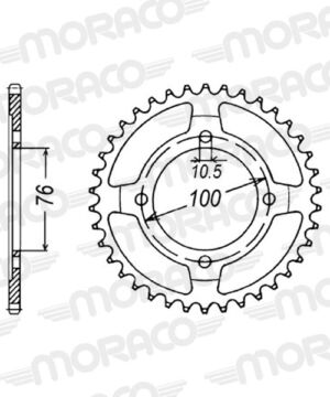 Couronne acier 47 dents Pas 428 Suzuki RG125 Wolf – Supersprox CE21447