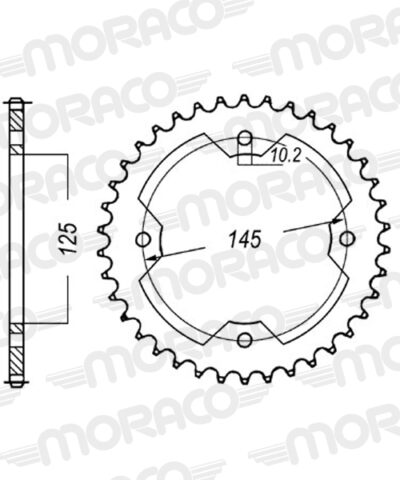 Couronne acier Pas 520 - 45 dents (CC50945) - Supersprox