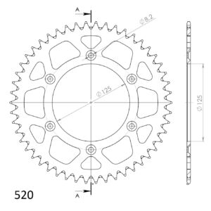Couronne Alu KTM Husqvarna Honda – Supersprox RAL-8000:50 NOIR