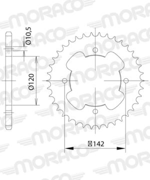 Couronne aluminium 520 – 42 dents – KTM Husqvarna Honda – Supersprox AJ70142