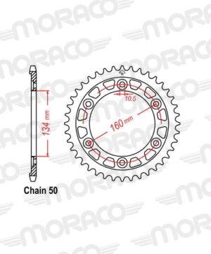 Couronne aluminium 44 dents – KTM, Husqvarna, Honda – Supersprox AB616X44