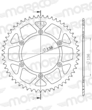 Couronne 50 dents – Beta 350RR Enduro 2012 – Supersprox CE206SN50