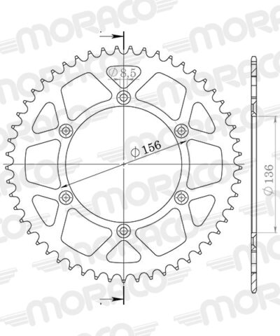 Couronne Stealth 47 dents - Or Gas Gas EC250 EC - Supersprox