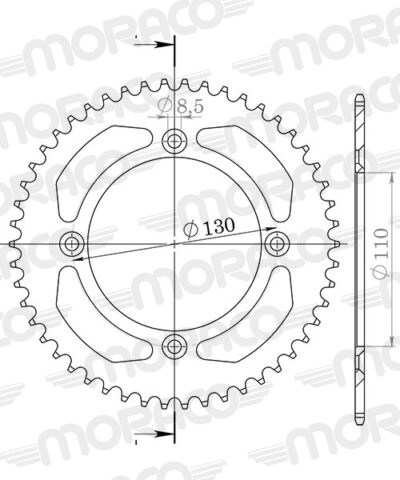 Couronne Stealth 49 dents - Noir Honda CR85 (17''/14'') 5 HE07 - Supersprox (CA104SN49)