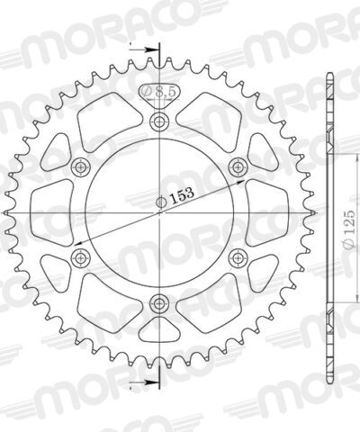 Couronne Stealth 49 dents - Noir Beta 300RR Enduro 2T - Supersprox (CA212SN49)