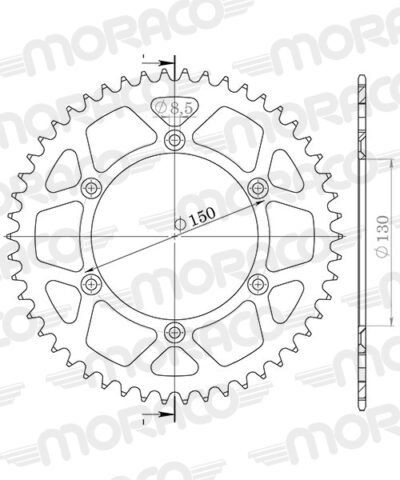 Couronne Stealth 48 dents - Noir Fantic XX 125 - Supersprox (CA304SN48)