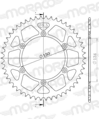 Couronne Stealth 50 dents - Noir Kawasaki KLX300 R LX300A - Supersprox (CG204SN50)