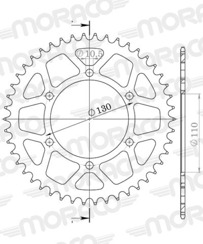 Couronne aluminium 42 dents Kawasaki ER-5 Twister 500 (25KW) 1 ER500AA - Supersprox (AD812X42)