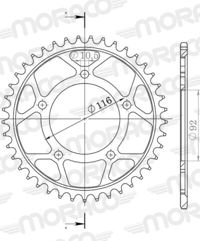 Couronne acier 42 dents Kawasaki ZZR1400 ABS - Supersprox (CG70242)