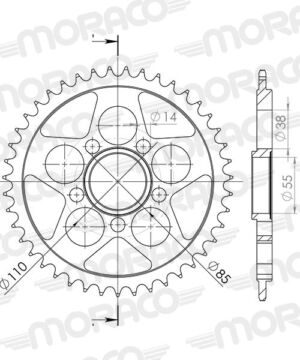 Couronne 39 dents Supersprox Stealth Argent – Transmission hautes performances