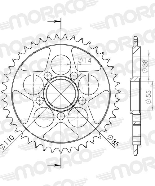 Couronne 39 dents Supersprox Stealth Argent – Transmission hautes performances
