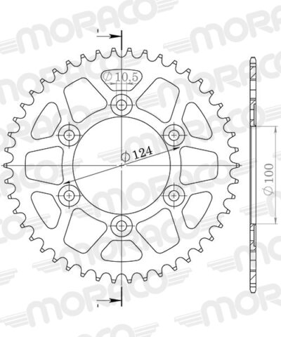 Couronne Stealth 39 dents - Noir Ducati 800 Sport /Supersport V500 - Supersprox (CL602SN39)