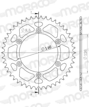 Couronne 51 dents Suzuki RM125 1988–2013 / RMX450 2010–2015 – Supersprox CE203SN51