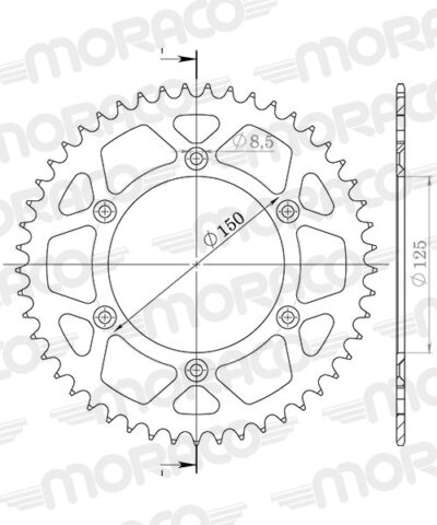 Couronne Stealth 51 dents - Bleu Gas Gas MC125 - Supersprox