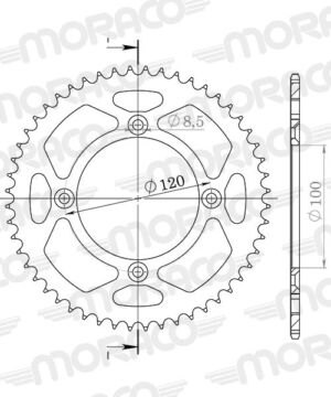 Couronne 50 dents moto Beta RR125 Enduro & Motard 2006-2014 – Supersprox CE104SN50