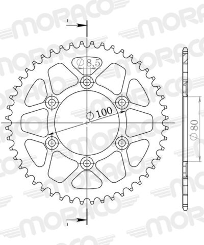 Couronne acier 48 dents Rieju RR50 - Supersprox (CS10448)