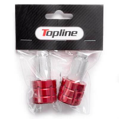 Embouts de Guidon Alu 13-17MM Rouge - Topline