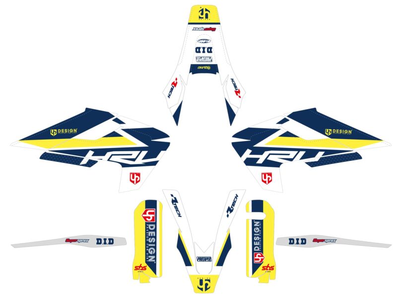 Kit déco moto Husqvarna TC125 / TC250 2014 – ROUND Blanc – UP