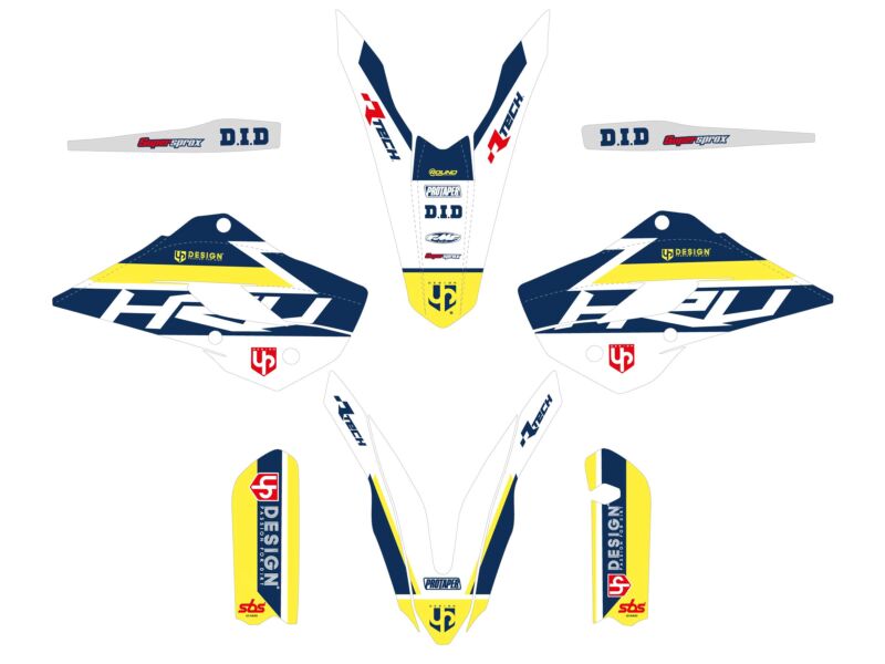 Kit déco moto Husqvarna TC 85 2015–2017 – UP ROUND blanc