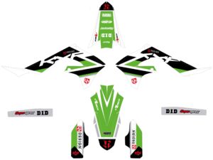 Kit déco Kawasaki KX 250 F – 2021, 2022, 2023 – UP ROUND Vert
